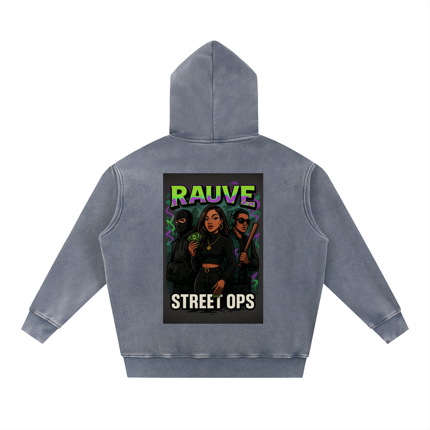 Snow Wash Fleece Oversize Hoodie