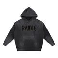 Vintage Washed Frayed Fleece Hoodie